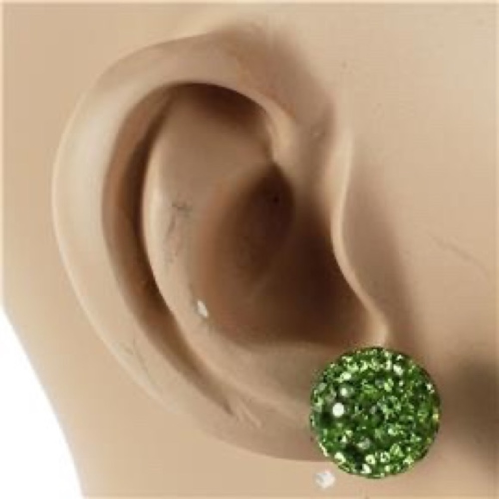 RHINESTONES BALL STUD EARRING